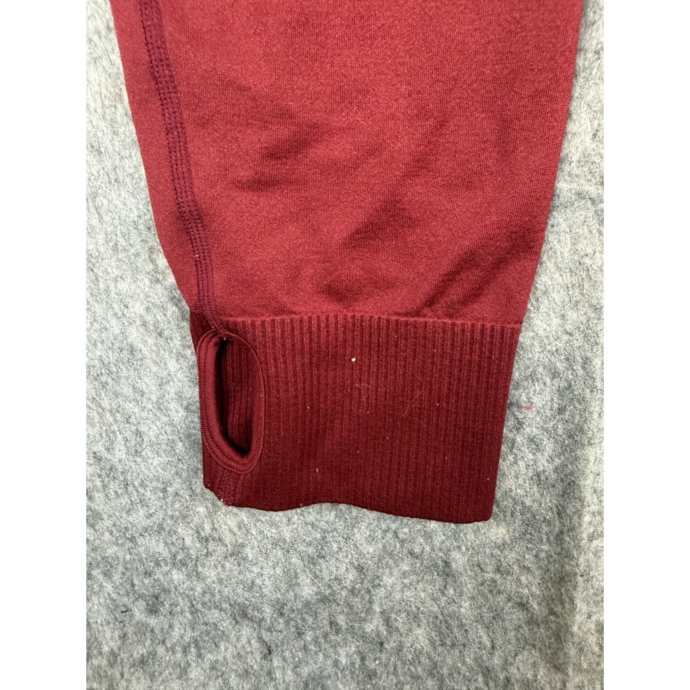 Victoria's Secret Pink Cropped Jacket Women's XL Red Thumb Hole Sleeves‎ 1/4 Zip - Picture 4 of 8